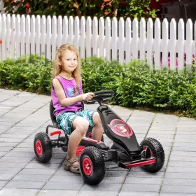 US370-256V00RD0146 AOSOM Ergonomic Pedal Go Kart Kids Ride