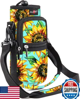 Aupet B09v7mdl6k Water Bottle Sling Bag Holder Carrier Insulated Crossbody For 25oz 32oz 40oz 64o
