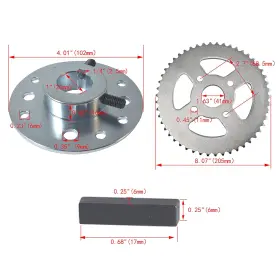 695634466089 CPVNQMDG Steel Go Kart Sprocket Hub Keyway Chain #2