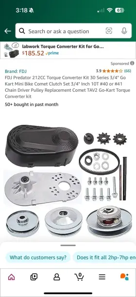 101522 FDJ Torque Converter Clutch Go Engines Kit Predator #3