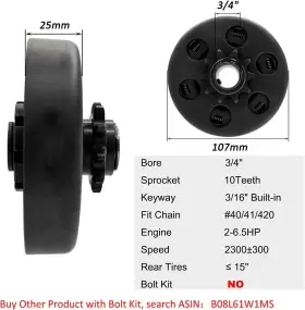 689995379034 FDJ Mini Go Kart Clutch Chain 420 #2
