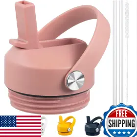 Florapell B0bv38ys43 Yeti Rambler Straw Lid For 18oz 26oz 36oz 64oz Water Bottles - Pink Replacement