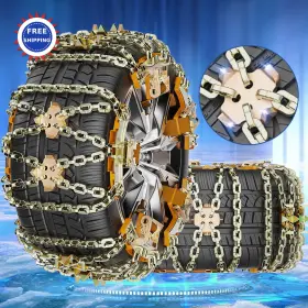 2508-SNOWCHAIN-2 FOCMOT Snow Chains Pack Anti Skid Tire