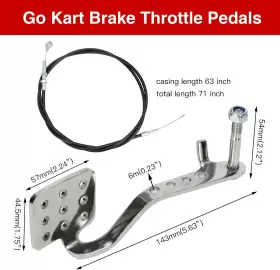 313028168196 GREHUA Go Kart Brake Cable Pedal Throttle Kit #3