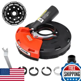 B0BC8QF6V5 HERZO Angle Grinder Dust Shroud Grinding Concrete