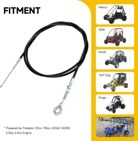 313108940995 HIAORS Throttle Cable Go Kart GX160 GX200 #3