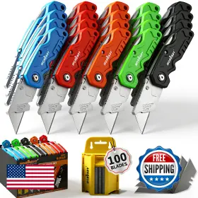B0FMQWL2VR HORUSDY Folding Utility Knife Set Box Cutters