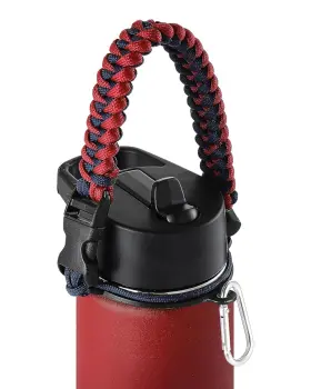 Iron Flask B0brnfx3ct Paracord Handle - Wide Mouth Water Bottle Carrier Survival Strap