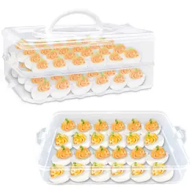 B0DGQ55G1G JGALNIM Deviled Egg Carrier Lid Handle Stackable