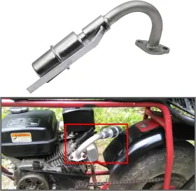 JYAUOT00408-1 JIUYI Exhaust Muffler Go Kart Mini GX160 GX200