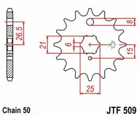 824225204032 JT Steel Front Countershaft Sprocket Single #2