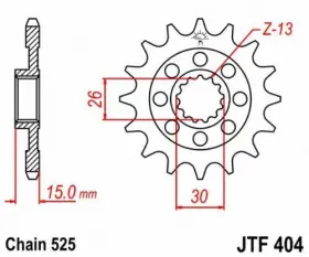 824225207279 JT Steel Front Countershaft Sprocket Single #2