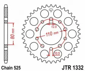 824225310931 JT Steel Rear Sprocket Natural #2