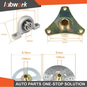 TL16802Q LABWORK Go Kart Rear Axle Chain Sprocket Brake Wheel #3 TL16802Q LABWORK Go Kart Rear Axle Chain Sprocket Brake Wheel #3