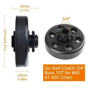 958104852008 LOTFANCY Go Kart Clutch Chain Centrifugal 420 #2
