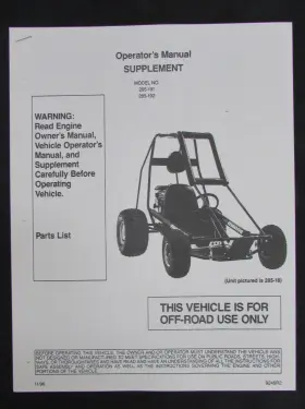 285-192 MANCO Go Kart Operators Manual