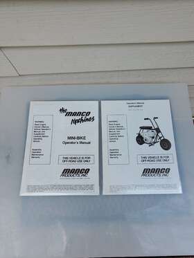 580-00 MANCO Go Kart Supplement Operator Manual Mini
