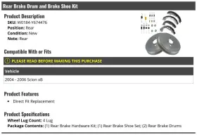 195103179194 MARKETPLACE AUTO PARTS Rear Brake Drum Shoe Lug #2