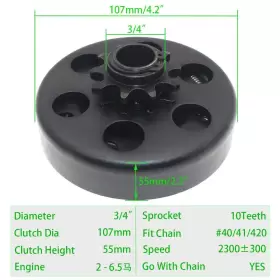 783903788106 MAXANDA Centrifugal Clutch Go Kart Chainup 420 #2