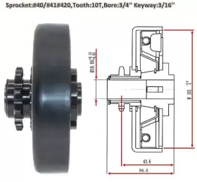 783903788106 MAXANDA Centrifugal Clutch Go Kart Chainup 420 #3