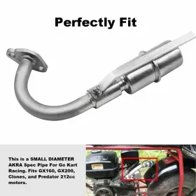 768432764494 MGWILL Exhaust Muffler Go Kart Mini GX160 GX200 #3