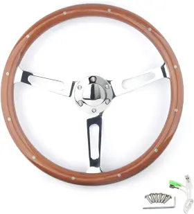 WSW-000 MR HELLO Wood Grain Grip Steering Wheel Spoke Classic