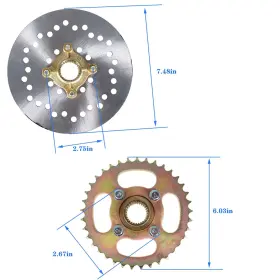 903036763441 MUNIRATER Go Kart Atv Rear Axle Shaft Hub Chain #3
