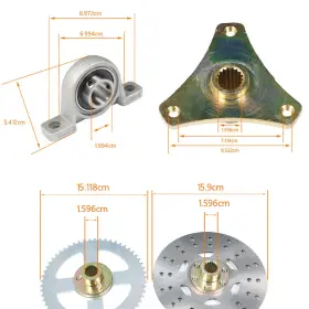 GS1562586FE MUPARKT Go Kart Rear Axle Chain Sprocket Kit #3