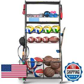 B0BLSFGX83 MYTHINGLOGIC Garage Sports Organizer Baskets Hooks