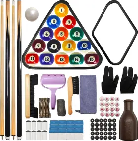 B0D8HX2BF6 NIANRONGHUA Pool Table Set Balls Cues Rack Chalk