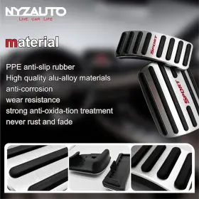 778862177467 NYZAUTO Anti Slip Pedal Pads Auto Kit A4 A5 A6 #3