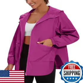 B0F5WD54HY PESION Women Waterproof Rain Jacket Hooded