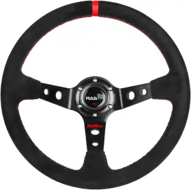RS-STW025-RED RASTP Racing Steering Wheel Suede Dish