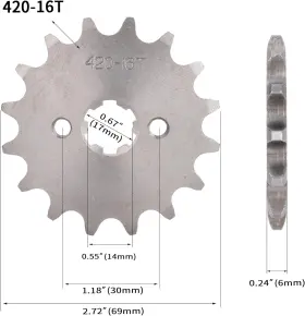 RUTUSK4201716 RUTU Front Engine Sprocket Atv Dir #2