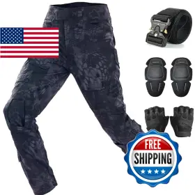 B0FQN9T6VR SANYETS Tactical Pantscombat Pants Knee Pads Belt