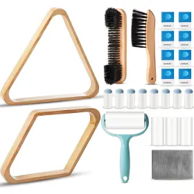 B0D14C5PP4 SHINYRELIEF Pool Table Brush Set Wooden Billiard