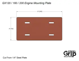 GX120160200 STEEL GRIP SOLUTIONS Engine Mount Plate Similar