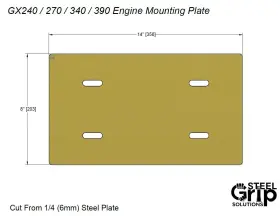 GX240-390 STEEL GRIP SOLUTIONS Engine Mount Plate Similar