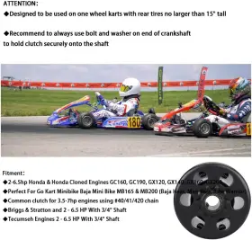 MS-LHQ-003 TIGERILY Centrifugal Clutch Chain Go Kart Mini 420 #3