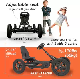 313101952957 TOYS B.V Buddy Graphite Pedal Go Kart Kids Car #2