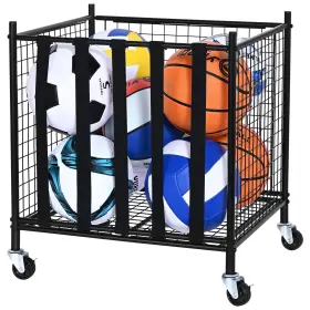 B0CNGY6JFC VEVOR Rolling Sports Ball Storage Lockable Cage