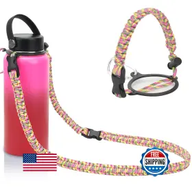 Wongeto B0cf28w6rk Paracord Handle Strap For Hydro Flask Wide Mouth Water Bottle Yellow Fl