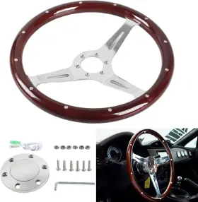SW-1046-HF YIUIY Wooden Steering Wheel Horn Hollow Carved