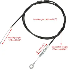 YO-04CABLE-75 YOXUFA Go Kart Throttle Cable Engine Kit #2