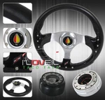 320mm Blk Silver Steering Wheel + Chrome Thin Quick Release +jdm Hub Adapter Kit. Fixed Price $70.48.