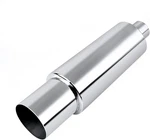 2.5" Inlet 4" Outlet Unburnt Exhaust Tip Muffler Stainless Steel Universal 18.6". Fixed Price $51.99.