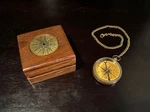 Ta Dizayn Handmade Compass With Hand Carved Wooden Box 1/1. Fixed Price $39.99.