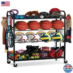 Extcct Garage Sports Equipment Organizer - Rolling Ball Storage Bin Wheels. Fixed Price $182.06.