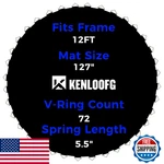 Kenloofg 12ft Round Trampoline Mat, 72 V-rings, 5.5" Springs, Uv-resistant. Fixed Price $72.87.