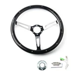 Mr Hello 15" Inch Classic Black Wood Grain Grip Steering Wheel 3 Spoke Rivete.... Fixed Price $149.00.